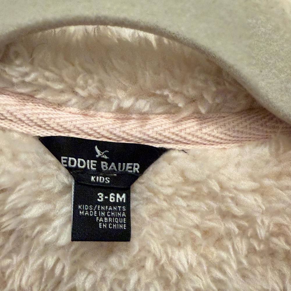 Pink fluffy Eddie Bauer baby jacket - Picture 3 of 3